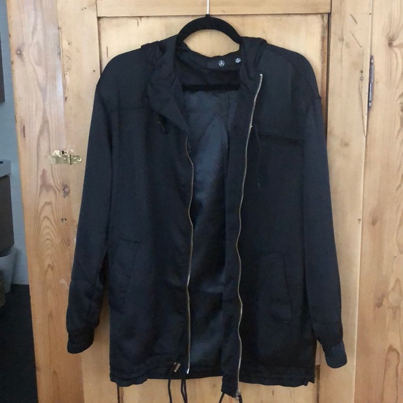 Misguided black satin parka - Small - Picture 1 of 6